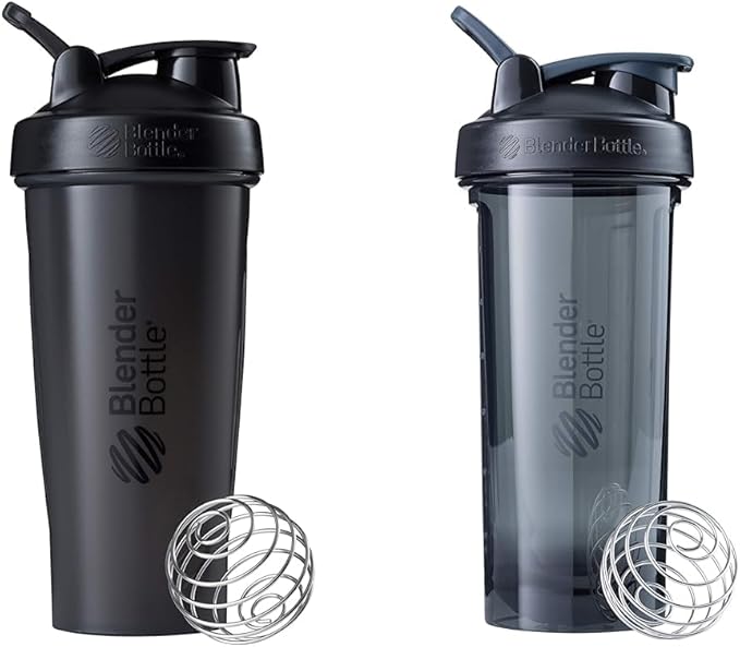 BlenderBottle Shaker Bottle Pro Series Perfect for Protein Shakes and Pre Workout, 28-Ounce, Black & Classic Shaker Bottle Perfect for Protein Shakes and Pre Workout, 28-Ounce, Black