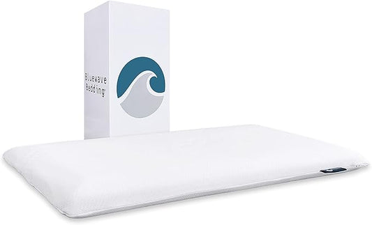 Bluewave Bedding Hyper Slim Gel Memory Foam Pillow for Stomach and Back Sleepers - Thin, Flat Design for Cervical Neck Alignment and Deeper Sleep (2.25-Inches Height, King Size)
