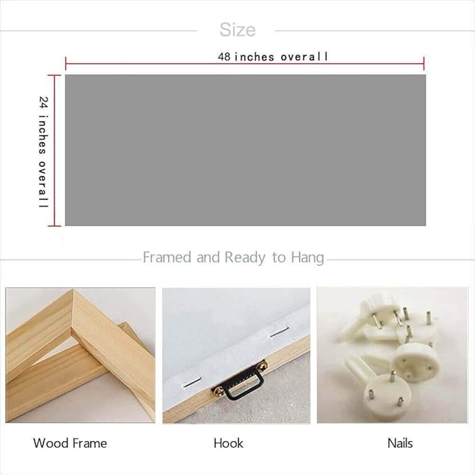 Arjun Blue Abstract Wall Art Canvas Teal Ocean Sailboat Picture Modern Turquoise Coastal Nautical Painting Large 48"x24" Framed Textured Artwork for Living Room Bedroom Bathroom Home Office Wall Decor