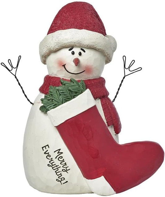 Blossom Bucket Snowman with Stocking Filled with Greens