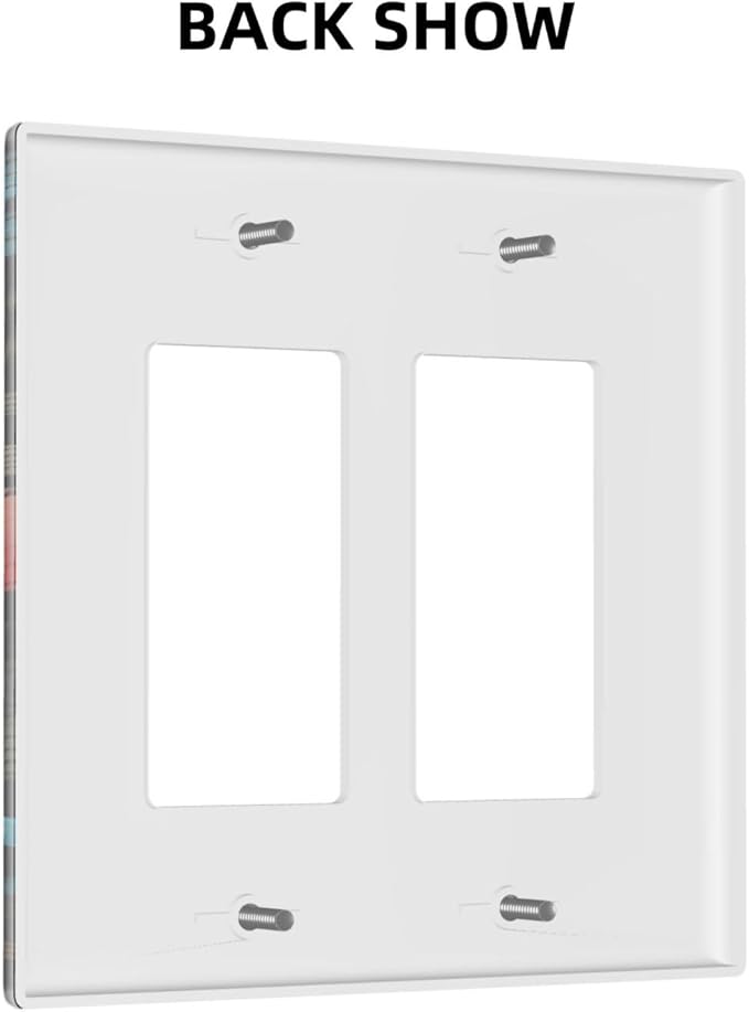 Boho Floral Vintage Flower Leaves Rustic Wildflower Plants 2 Gang Rocker Decora Light Switch Covers Dual Outlet Covers Wall Plate Decorative Switchplate Electrical Faceplate GFCI for Country Bedroom