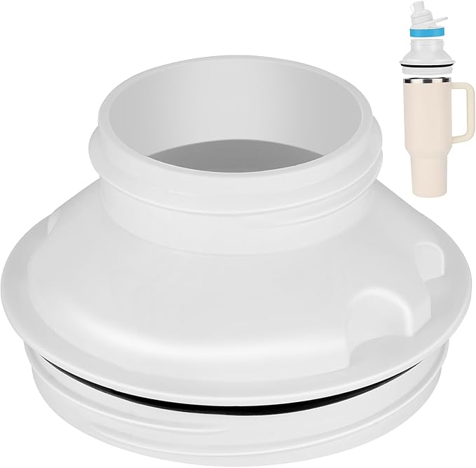 Bottle Adapter for Stanley Cup 40oz to Cirkul, Lid Cap Converter Accessories, Cirkul Stanley Adapter BPA Free Plastic, Food Grade Silicone Fits for Stanley Water Bottles(White)