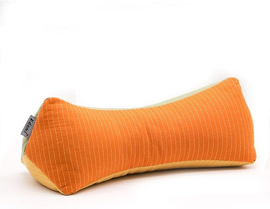 Buckwheat Pillow for Sleeping, Adjustable Firm Support Neck Roll Pillow, Cervical Pillow for Back Sleepers, Cylinder Buckwheat Hull Pillow, Patchwork Orange Yellow Green Pillowcase,16x5