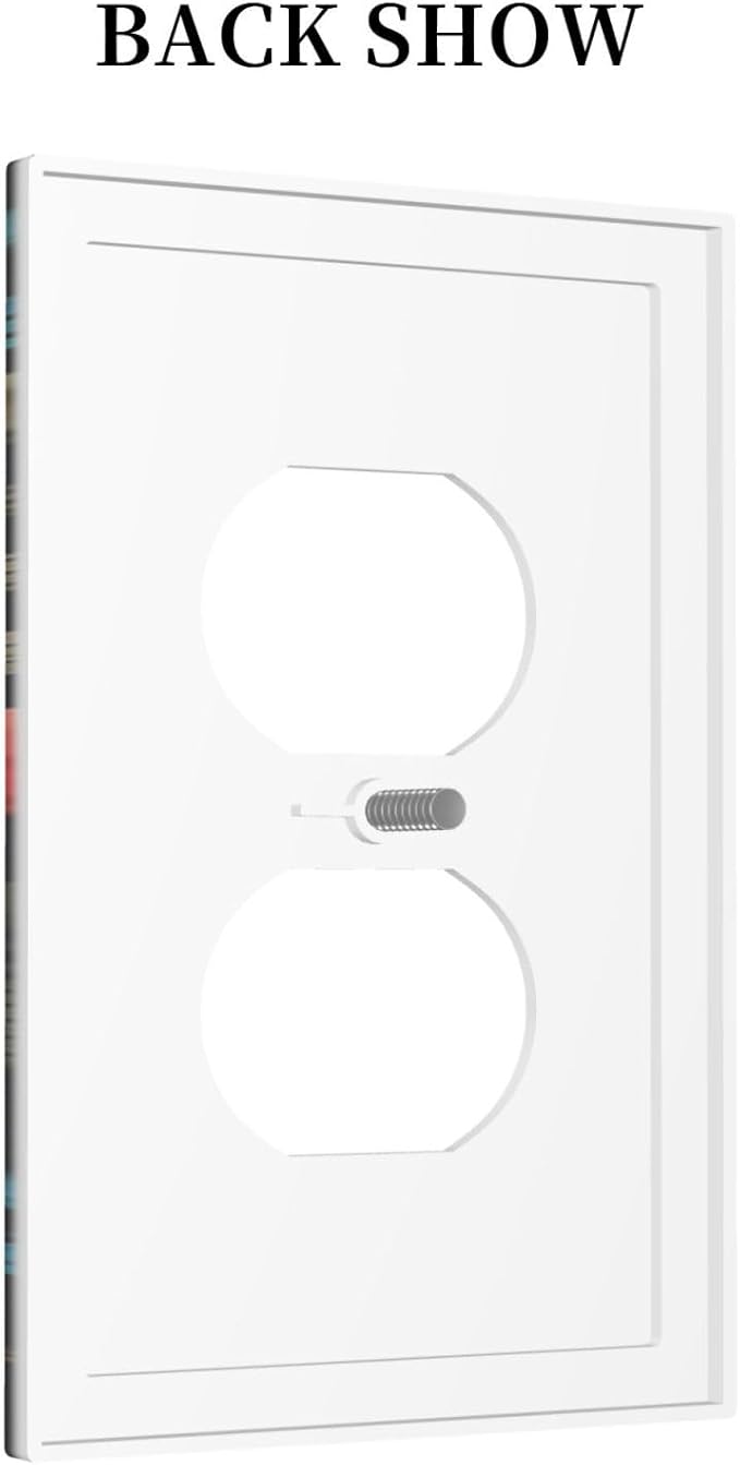 Boho Floral Vintage Flower Leaves Rustic Wildflower Plants Single Duplex Wall Plate Covers Light Switch Cover 1 Gang Outlet Plate Decorative Switchplate Covers Electrical Faceplate for Country Bedroom