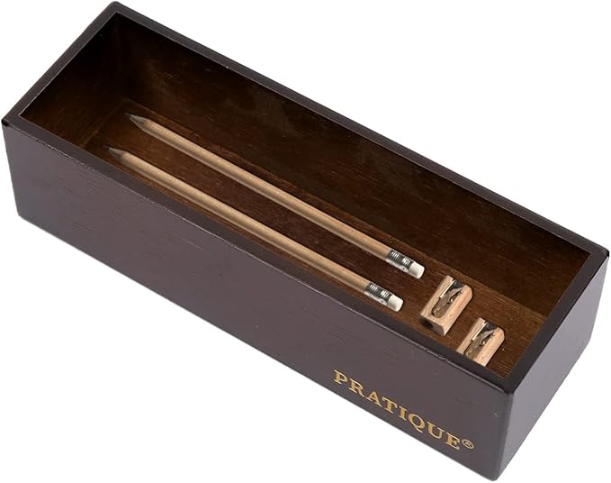 Bamboo Drawer Organizer - Kitchen Utensil Organizer Silverware Tray Cutlery Holder，Office Desk Supplies and Accessories,8.9 * 3 * 2.6,Nut-brown