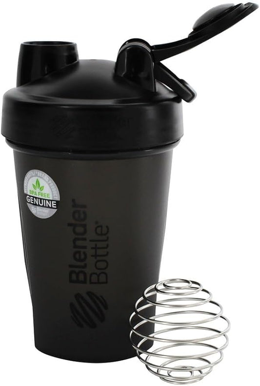 BlenderBottle Classic Shaker Bottle Perfect for Protein Shakes and Pre Workout, Black, 20 Ounce