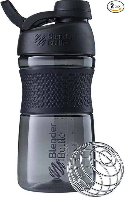 BlenderBottle 20-Ounce Rose and Black Protein Shaker Bottles with BlenderBall Wire Whisk