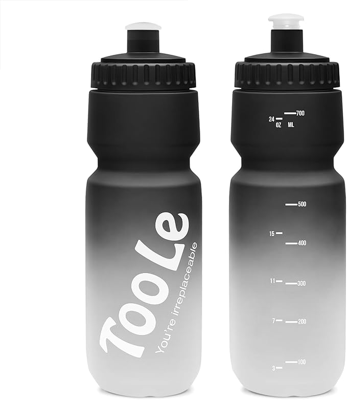 Bike Squeeze Water Bottle w/Pull Top Lid, Leakproof, BPA Free, Easy Squeeze Reusable Water Bottles for Fitness, Cycling, Running, Hiking, School, Fresh Color 24 Oz (1 Pack)