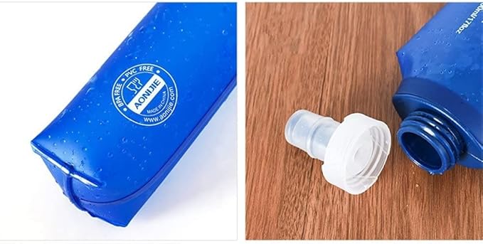 AONIJIE 2Pack of Soft Soft Folding Hydration Bottle Water Collapsible Flask BPA-Free Bottles (250ml without straws), SD52-500
