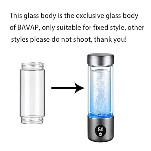BAVAP Hydrogen water bottle glass body accessory, only suitable for use with the smart glass body. (Smart Glass Body)