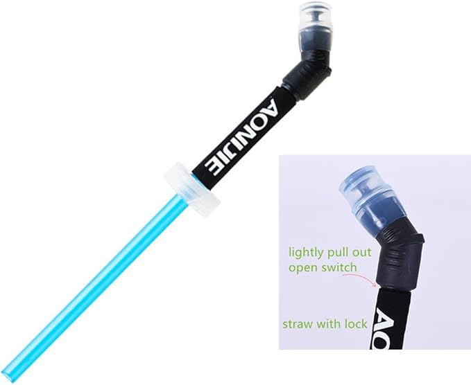 AONIJIE 2 Pcs Sports Collapsible Water Bottle BPA Free + 2 Pcs Replacement Straws Lid - TPU Soft Drink Water Kettle Foldable Flask for Hiking Bicycling Running Climbing (XZ02)