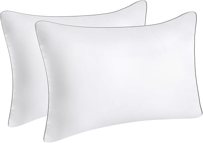 Bed Pillows for Sleeping Queen&King Size Set of 2 Pack Cooling Pillow Set of 2 for Side Back and Stomach Sleepers Down Alternative Filling Luxury Soft and Skin-Friendly