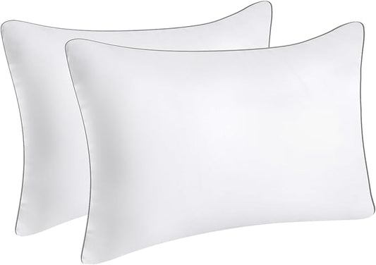 Bed Pillows for Sleeping Standard Size Set of 2 Pack Cooling Pillow Set of 2 for Side Back and Stomach Sleepers Down Alternative Filling Luxury Soft and Skin-Friendly