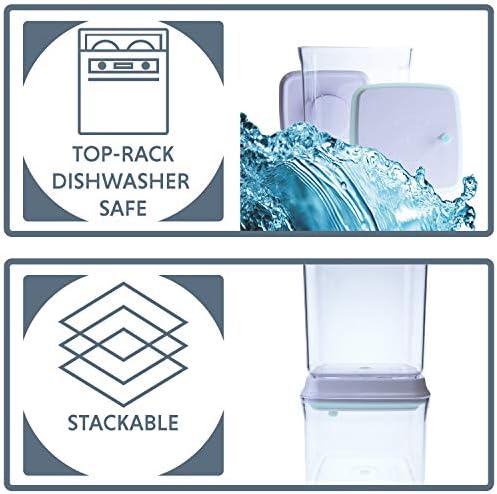 BopTop (1pc - 2500ml) Airtight Food Storage Container – Mechanical Silicone Seal Canister - BPA-Free - 2.5Qt