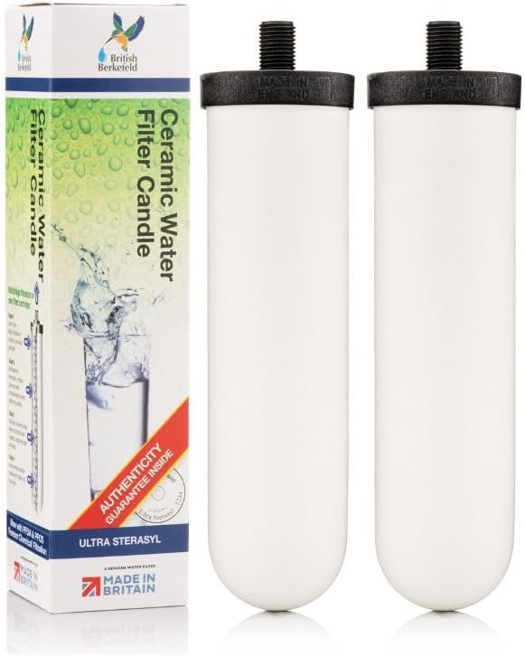 British Berkefeld Doulton ¦ W9121226 ¦ 7" Ultra Sterasyl ¦ Authentic Gravity Drinking Water Ceramic Replacement Candle Element Filter ¦ 8674 ¦ White ¦ Removes Heavy Metals (2 pack)