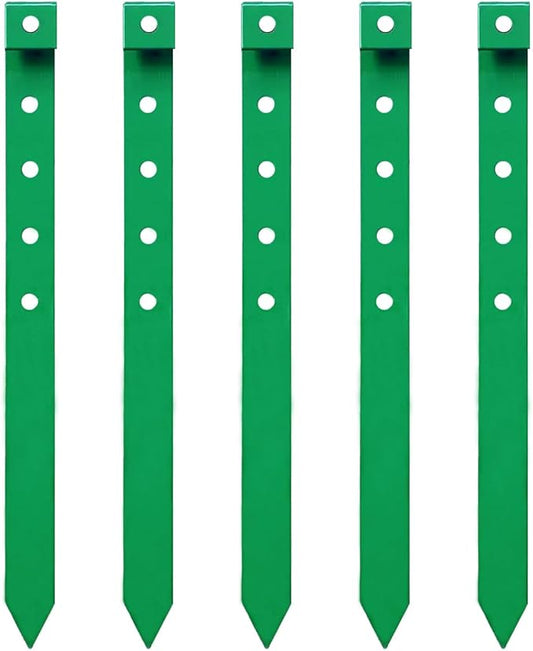 60Pcs Metal Garden Landscape Edging Stakes, Green,10in anchoring Stakes Landscape Anchoring Spikes for Terrace Board,Garden Liner, Landscape Edging Coil,Bender Board,Grass Barrier