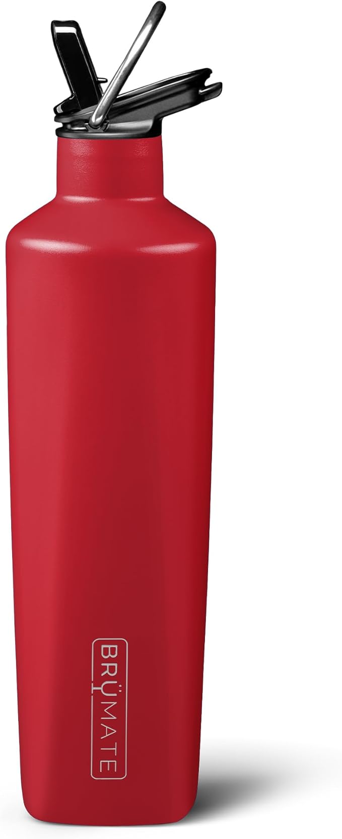 BrüMate ReHydration - 100% Leakproof 25oz Insulated Water Bottle with Straw - Stainless Steel Water Canteen (Ruby)