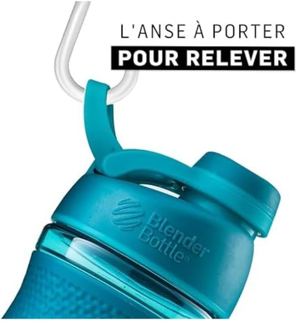 BlenderBottle Classic V2 Shaker Bottle Perfect for Protein Shakes and Pre Workout, 20-Ounce, Clear/Black