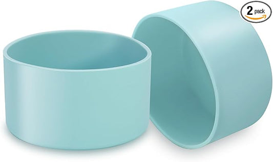 2 Pcs 3 Inch / 75mm Mint Green Water Bottle Boot, Silicone Tumbler Sleeve Water Bottle Bumper, Tumbler Accessories Water Bottle Bottom Protector for 20oz 30oz 40oz Tumbler Water Bottle