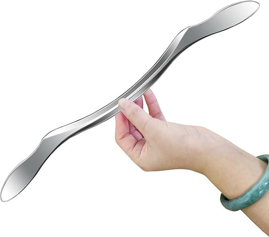 BYYDDIY Stainless Steel Gua Sha Muscle Scraper Scraping Massage Tool,IASTM Tools, Great Soft Tissue Physical Therapy Used for Back, Legs, Arms,Neck (L-bar)