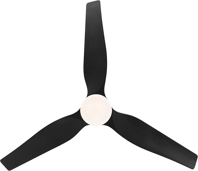 52" Ceiling Fan with Light and Remote, 3 Solid Wood Blades, Noiseless Reversible DC Motor Ceiling Fan with 4.5"/12" Downrods for Bedroom/Living Room/Porch (Black)