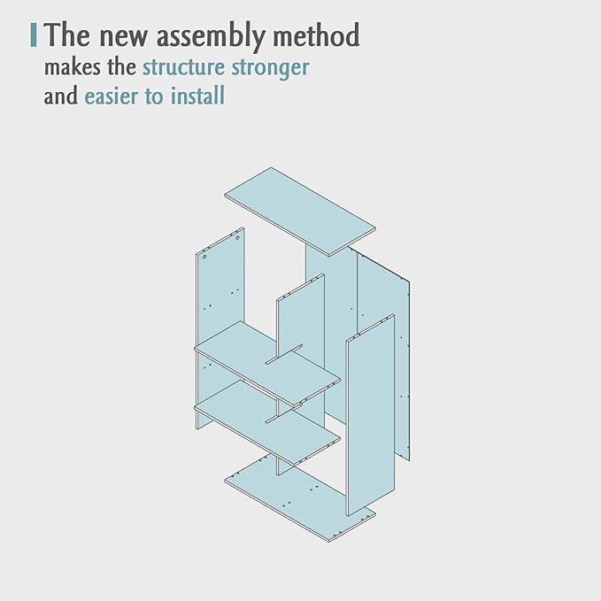 6-Cube Storage Shelf Bookcase - Wooden 3-Tier Floor Standing Open Bookshelf for Home and Office, Display Cabinet, Oak