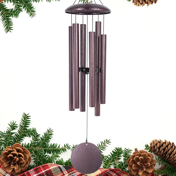 ASTARIN Wind Chimes, 36 Inch Large Metal Outdoor Chimes with 6 Tubes, Deep Tone, Tuned for Garden, Balcony, Patio & Home Decor. Bronze