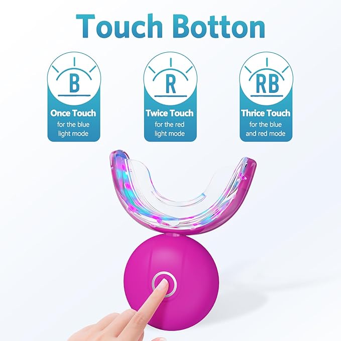 BESTEK Teeth Whitening Kit – 32X LED Light, 10-Min Fast Whitening, 4 Tubes of 35% Carbamide Peroxide Gel, Removes Coffee, Wine & Tobacco Stains - Red