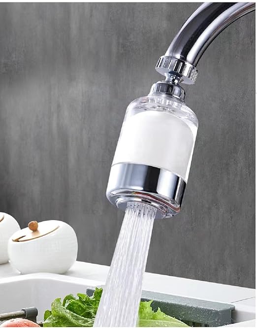 Bathroom Sink Filter Faucet Filter 360 Degree Rotating Faucet Filter Purifier Kitchen Faucet Filter removes Chlorine, Fluorine, Heavy Metals and Hard Water，Ceramic Filter Element