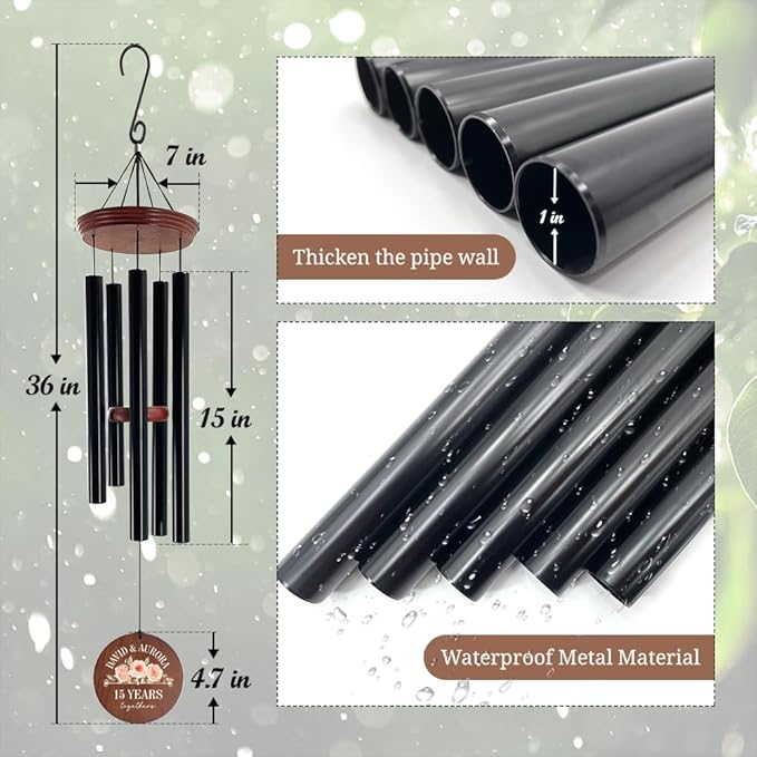 ASTARIN Personalized 20th 50th Anniversary Wind Chime, Happy Anniversary Wedding Valentine's Day Gift for Wife Husband Men Women Sister, Golden Anniversary Keepsake Decorations for Parents Couples