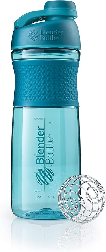 BlenderBottle SportMixer Shaker Bottle Perfect for Protein Shakes and Pre Workout, 28-Ounce, Teal