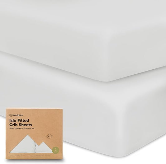 2-Pack Crib Sheets for Boys,Girls - Viscose Derived from Bamboo Fitted Crib Sheet, Organic Baby Crib Sheets, Crib Mattress Sheet,Toddler Bed Sheets,Baby Sheets for Crib Fitted Sheets(French Gray)