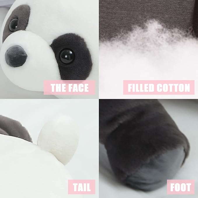 24" Cute Giant Panda Bear Plush Soft Hugging Body Pillow,Large Panda Stuffed Animals Toy Doll Gift for Kids,Girls and Boy,Birthday,Easter