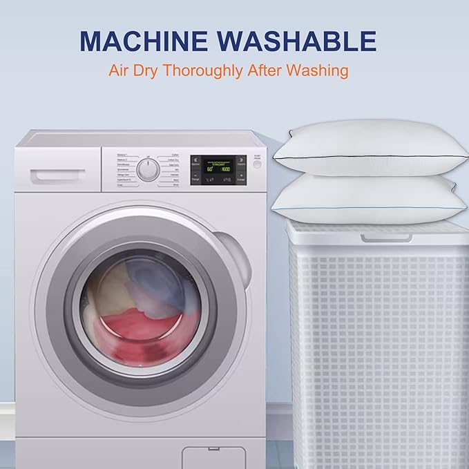 Bed Pillows for Sleeping - Pillows Queen Size Set of 4 Cooling Luxury Hotel Quality Pillow with Premium Plush Soft Down Alternative Fill for Side Back or Stomach Sleepers