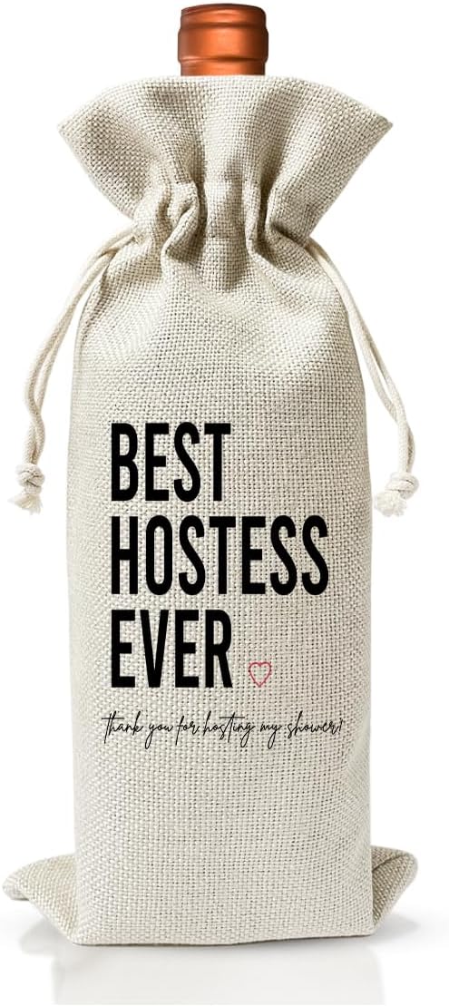 Baby Shower Host Gift Wine Bag, Best Hostess Ever, Baby Shower Gift For Bride, Appreciation Christening Thank You Gift For Bridal, Baptism Decor, Bridal Party Favor Decor, Engagement Gift Wedding Gift