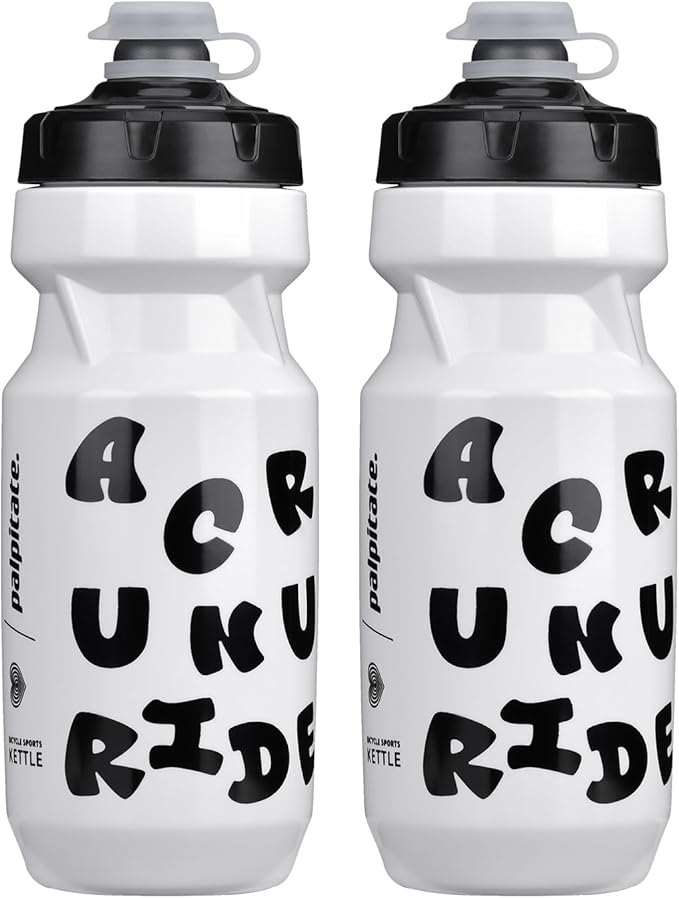 Bike Water Bottle 21oz Bicycle Water Bottle for 5hrs Insulation Sports Squeeze Water Bottle with Leakproof DesignFits Most Bike Cages (White 21 * 2)