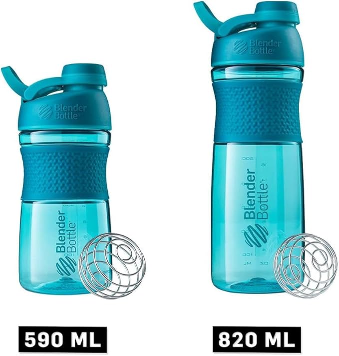 BlenderBottle SportMixer Shaker Bottle Perfect for Protein Shakes and Pre Workout, 28-Ounce, Teal