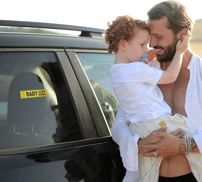 Baby in Car Decal for Cars Vehicle Children Kids On Board Signs Funny Vinyl Bumper Stickers Removable Decals Window Label Sign Truck Label Decorations Drive Safely Around