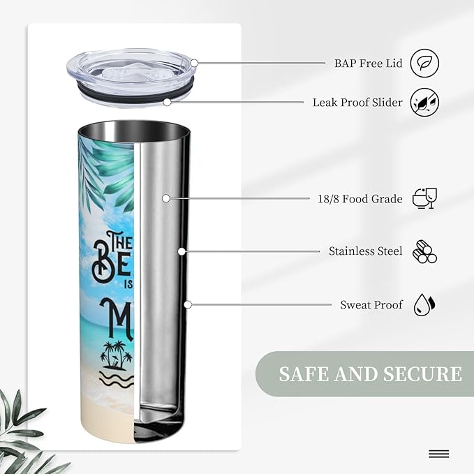 Beach Tumbler Summer Tumbler Vacation Travel Mug Travel Cup Vacation Tumbler Gifts The Beach Is Calling Me Trip Cup Beach Cup Cruise Tumbler Funny Insulated Tumbler With Straw 20oz Stainless Gifts