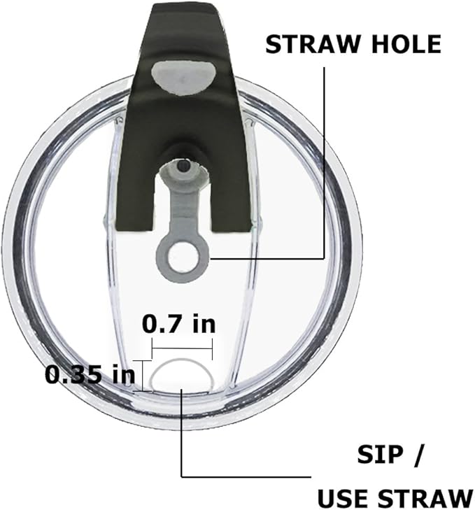 3 Packs Lids for 30oz Tumblers, Spill-proof Splash Resistant Straw-friendly Cover for Old Style Rtic, Ozark Trail 30 oz. Cups - Black