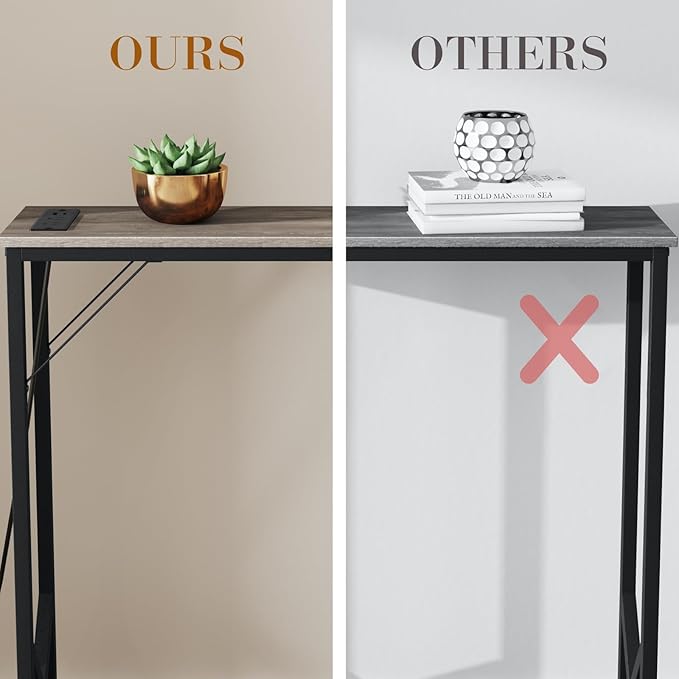 47.2'' Console Table, Skinny Entryway Table with Fast-Charging Station, Narrow Long Sofa Table, Behind Slim Couch Table for Entrance, Hallway, Living Room Decor ST-GY120-1