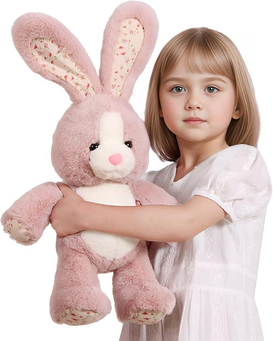 20 inch Long Ear Bunny Plush, Pink Bunny Weighted Stuffed Animals, Big Rabbit Plushies Pillow Toys, Birthday Gift for Kids and Adults.