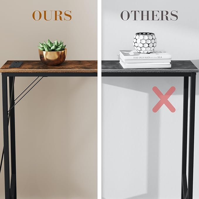 31.5‘’ Console Table, Skinny Entryway Table with Fast-Charging Station, Narrow Long Sofa Table, Behind Slim Couch Table for Entrance, Hallway, Living Room Decor ST-BR80-1