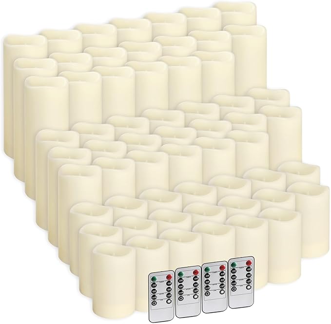 60-Pack LED Flameless Candles with Remote Control - Perfect for Home, Parties, and Special Occasions - Create a Magical Ambiance Effortlessly(Three Sizes)