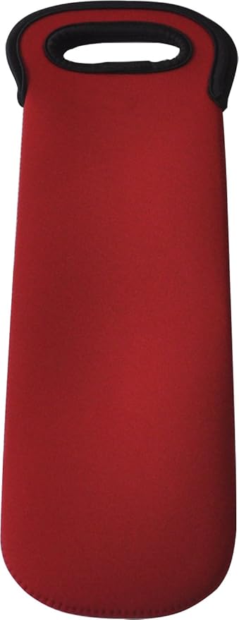 BroilPro Neoprene Wine Tote/Wine Bag, 1-Bottle (Red)