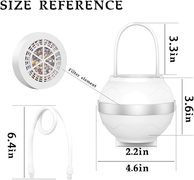 Bath Ball Filter,Bathtub Filter for Tub Faucet,8 Stages Bath Filter,BPA Free,Removes Hundreds of Contaminants,Purify Your Bathwater for Healthier Skin and Hair(2 Filter Cartridges)