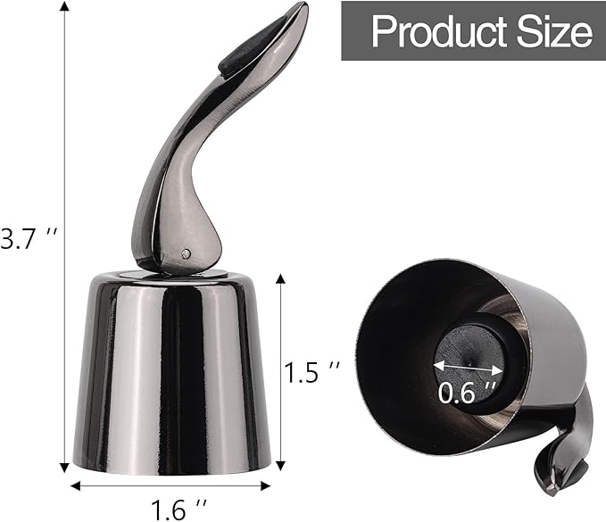 3Pcs Stainless Steel Wine Stoppers, Reusable Wine Bottle Stopper with Silicone Seal, Wine Saver and Decorative Bottle Sealer, Beverage and Wine to Keep Fresh (Silver+Black+Rose Gold）