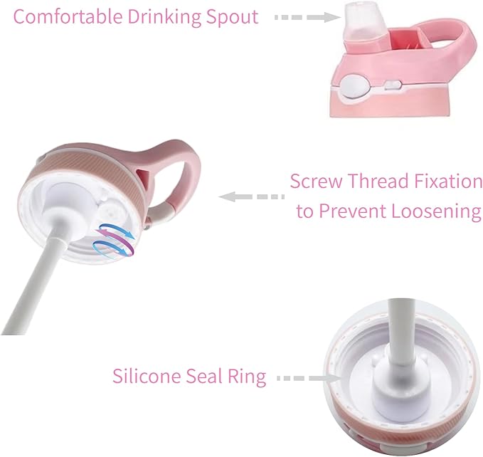 25oz Pink Water Bottle with Clip Handle and Locking Lid, Reusable Travel Tritan Water Bottle with Straw and Sports Plastic Water Bottle - Pink