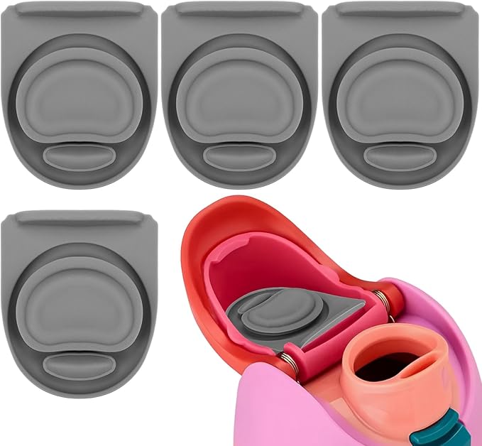 4Pcs Replacement Stopper for Owala Free Sip 24oz 32oz Water Bottle, Silicone Lid Stopper, Bottle Cap Mouth Seal Gaskets, Owala Water Bottle 19oz 40oz Accessories,Gray