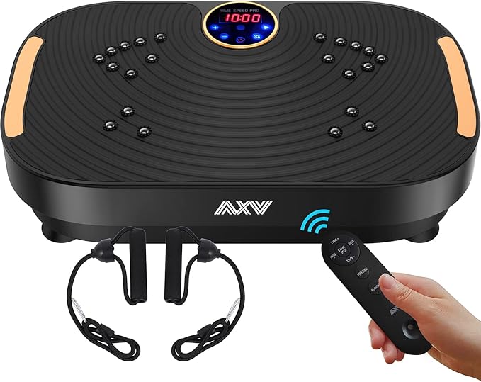 AXV Vibration Plate Fitness Platform Exercise Machine Vibrating Lymphatic Drainage Shaking Full Body Shaker Workout Vibrate Stand Shake Board Sport Gym for Weight Loss Fat Burner for Women Men